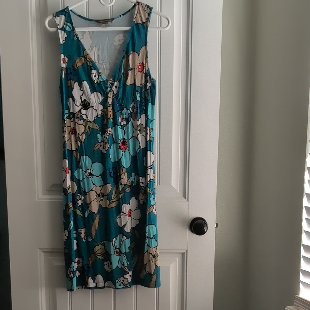 Tommy Bahama Blue and White Floral Midi Dress